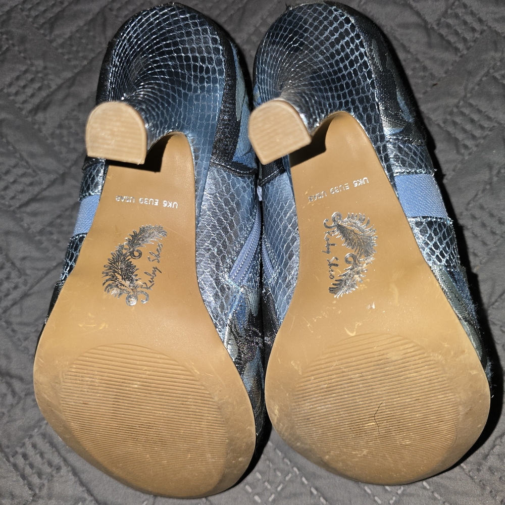 Blue Snakeskin Heels by Ruby Shoos - Picture 5 of 6